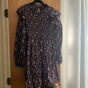 Gap smocked black and floral dress